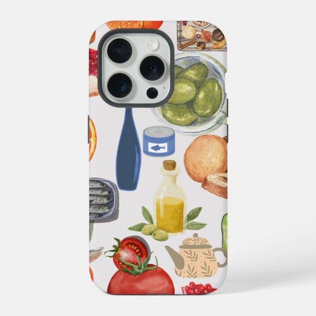 Estojo de Telefone Colagem de Comida Gourmet (Verso)