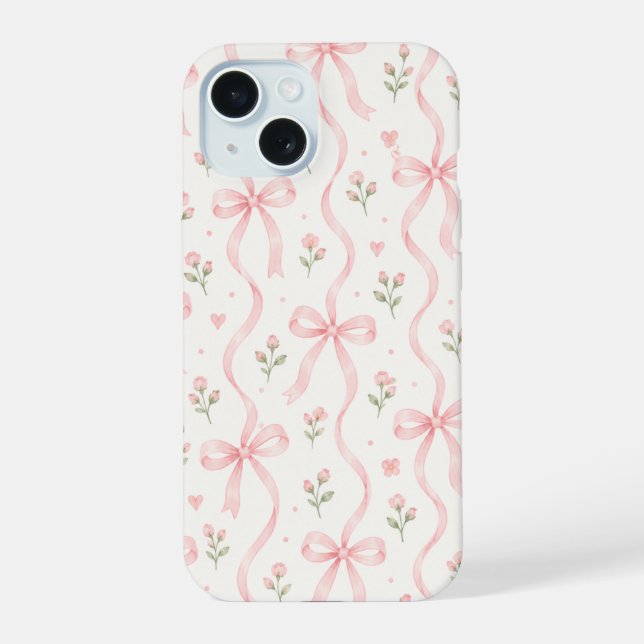 Estojo de telefone com arco com pequena florzinha (Verso)
