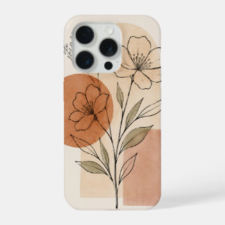 Estojo de Telefone com Arte de Linha Floral Boho
