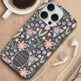 Estojo de telefone com design floral para professo