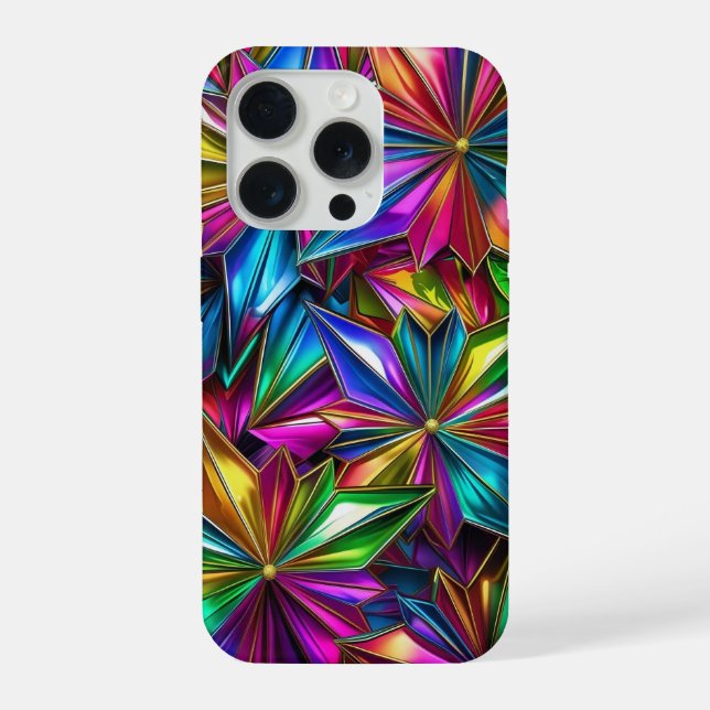 Estojo de telefone com explosão de estrelas colori (Verso)
