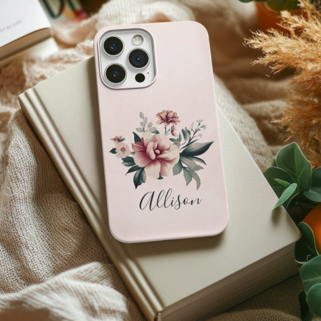 Estojo de telefone com flores personalizadas para  (graduation gift for women, bridesmaid proposal gift, boss or coworker gift, birthday gift for mom)
