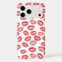 Estojo de telefone com padrão de beijo de batom ve