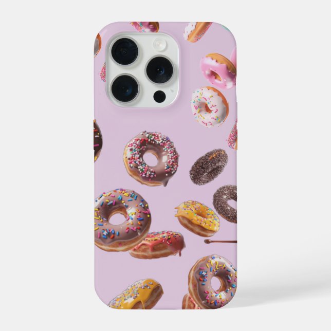 Estojo de telefone com padrão de Donuts Deliciosos (Verso)