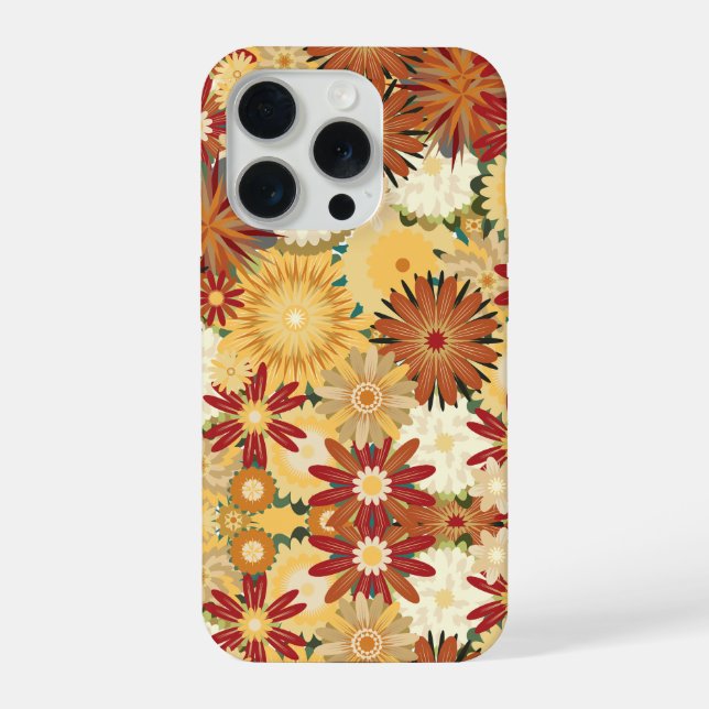 Estojo de Telefone com Padrão Floral Retro Quente (Verso)