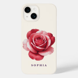 Estojo de telefone com Rosa Vermelha Personalizada