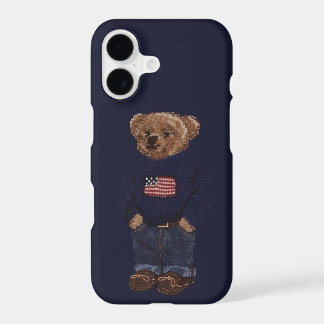 Estojo de Telefone Cute Teddy Bear Azul Marinho pa