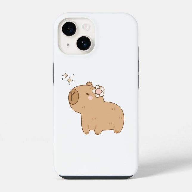 Estojo de Telefone de Capivara Fofa (Verso)