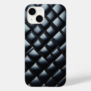 Estojo de telefone de diamante metálico preto de l