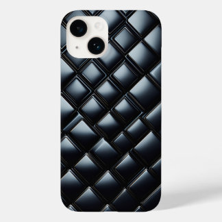 Estojo de telefone de diamante metálico preto de l