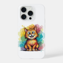 Estojo de Telefone de Gato em Aquarela Fofa