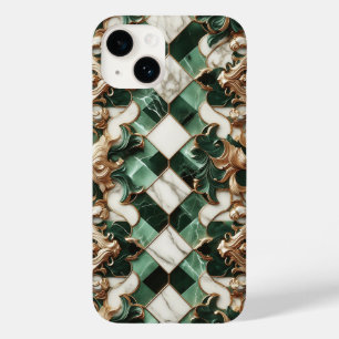 Estojo de telefone de mármore verde esmeralda de l