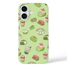 Estojo de telefone de sobremesas de matcha Kawaii
