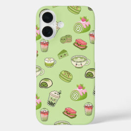 Estojo de telefone de sobremesas de matcha Kawaii 