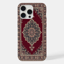 Estojo de telefone de tapete persa vermelho clássi