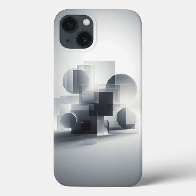 Estojo de Telefone de Vidro Geométrico Minimalista (Verso)