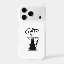 Estojo de Telefone Estético Café Gato Preto Meow F