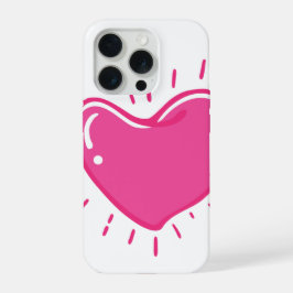 Estojo de Telefone Estético Coração Rosa Fofo