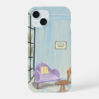 Estojo de Telefone Estético Quarto Azul Aconchegan