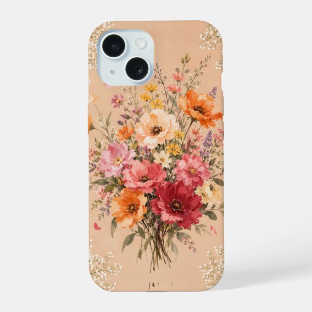 Estojo de telefone floral buquê de flores silvestr (Verso)