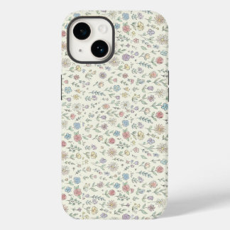 Estojo de telefone floral padrão pastel suave