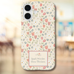 Estojo de telefone floral para professores de volt