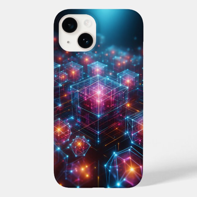 Estojo de telefone Matrix de Cristal Neon Cibernét (Verso)