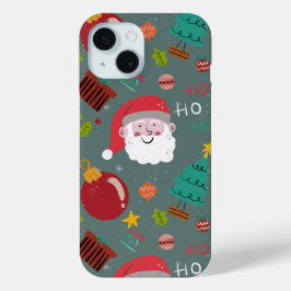 Estojo de Telefone Natal Papai Noel Fofo