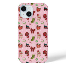 Estojo de Telefone Natal Rosa Festivo de Pão de Me
