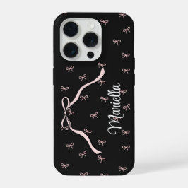 Estojo de Telefone Personalizado com Laço Preto Co