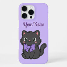 Estojo de Telefone Personalizado Gato Preto Coquet