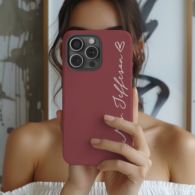 Estojo de telefone personalizado para casal para m (Elegant Personalized Phone Case – Gift for Newlyweds, Wives & Husbands)