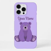 Estojo de Telefone Personalizado Urso Fofo Roxo Ka