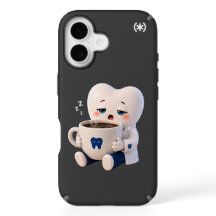 Estojo de telefone preto de café dentista fofo son