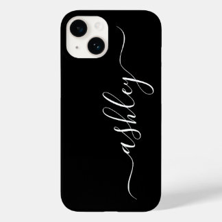 Estojo de telefone preto de luxo com nome personal
