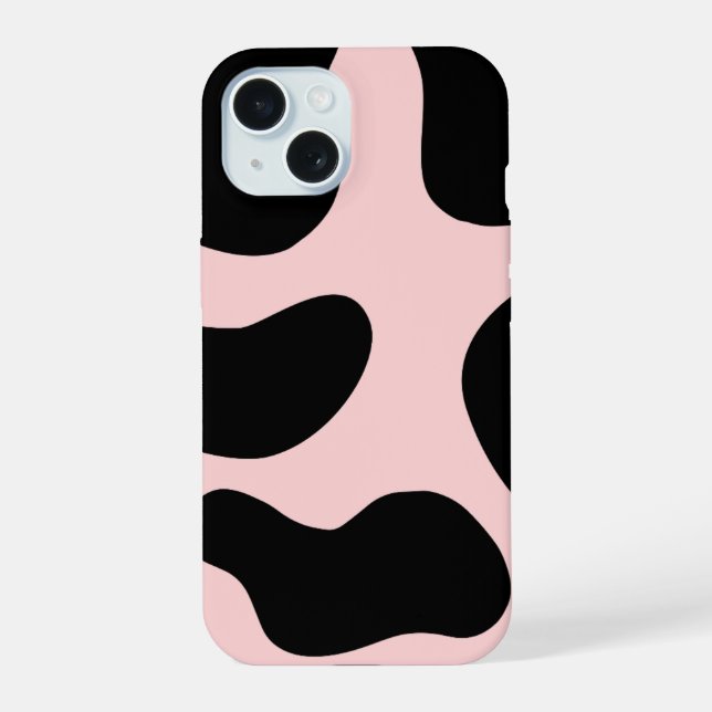 Estojo de telefone preto e rosa fofo (Verso)