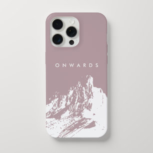 Estojo de Telefone Rosa Claro Montanha Minimalista