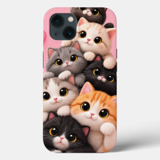 Estojo de Telefone Rosa para Amantes de Gatos Fofo