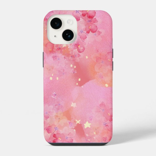 Estojo de Telefone Rosa Pastel Fofo - Estético (Verso)