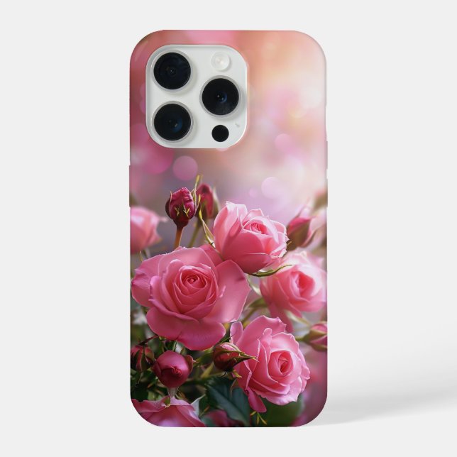 Estojo de Telefone Rosas Rosa Elegantes (Verso)