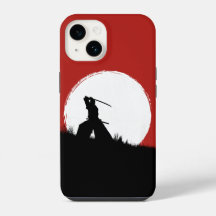 Estojo de telefone Sol Silhueta Samurai Japonês