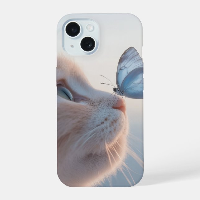 Estojo de Telefone Transparente – Gato Fofo com De (Verso)