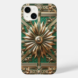 Estojo de telefone verde esmeralda e dourado de lu