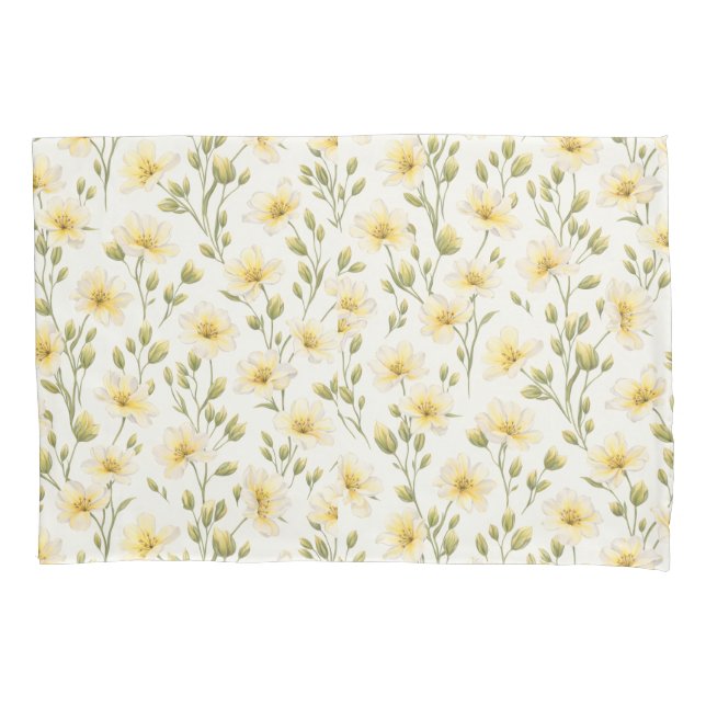 Estojo de Travesseiro Floral Pintado à Mão (Frente)