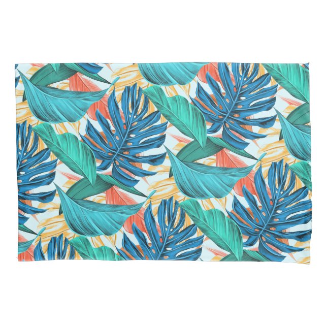 Estojo de Travesseiro Folhas Tropicais (Frente)