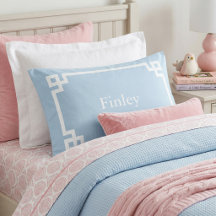 Estojo de Travesseiro Padrão com Monograma em Azul