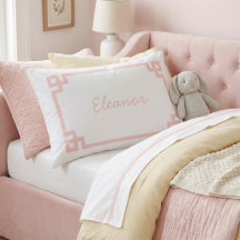 Estojo de Travesseiro Padrão com Monograma em Rosa