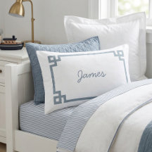 Estojo de Travesseiro Padrão Monograma Chave Grega