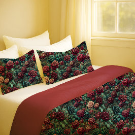 Estojo de Travesseiro Rosa Art Nouveau Verde Água