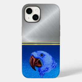 Estojo Diamante Azul Brilho Papagaio Amante de Pás